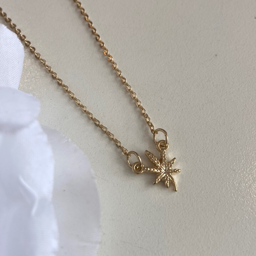 Dainty Cannabis Leaf Necklace